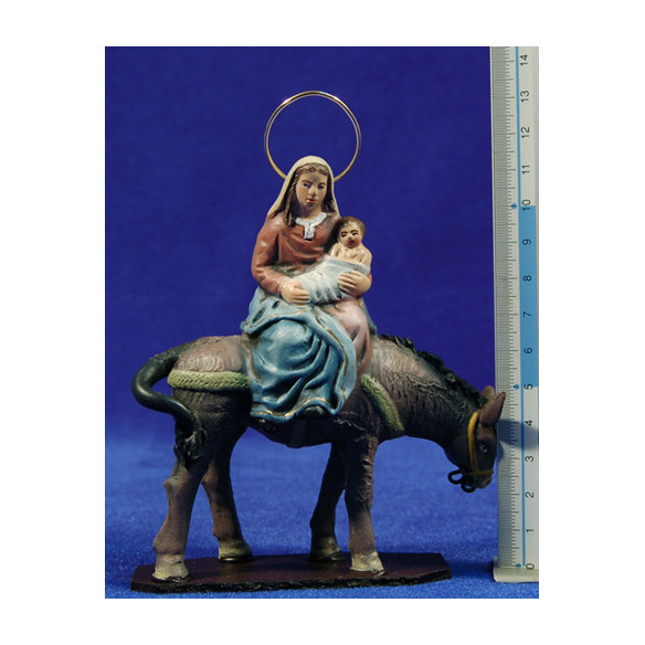 Huida a Egipto 9 cm barro pintado Figuralia