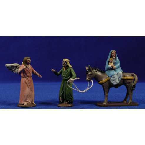 Huida a Egipto 7 cm barro pintado Figuralia