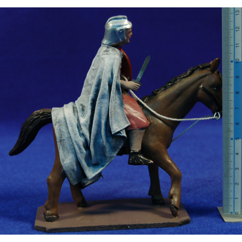 Romano  a caballo 10 cm barro pintado Figuralia
