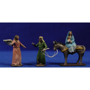 Huida a Egipto 7 cm barro pintado Figuralia