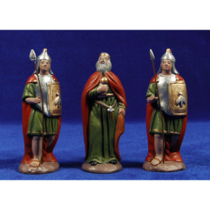 Herodes y 2 soldados romanos 12 cm barro pintado Figuralia