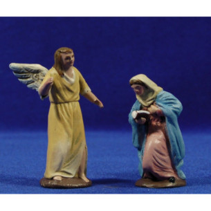 Annunciazione al Maria 7 cm terracotta dipinte Figuralia