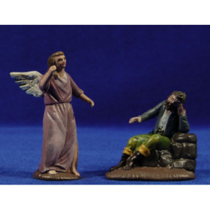Sueño de San José 7 cm barro pintado Figuralia