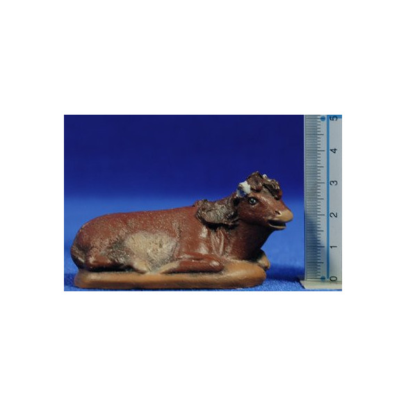 Bue 7 cm terracotta dipinte Figuralia