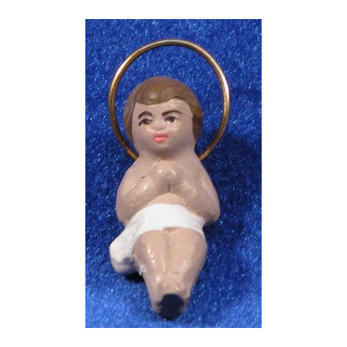 Gesù bambino 7 cm terracotta dipinte Figuralia