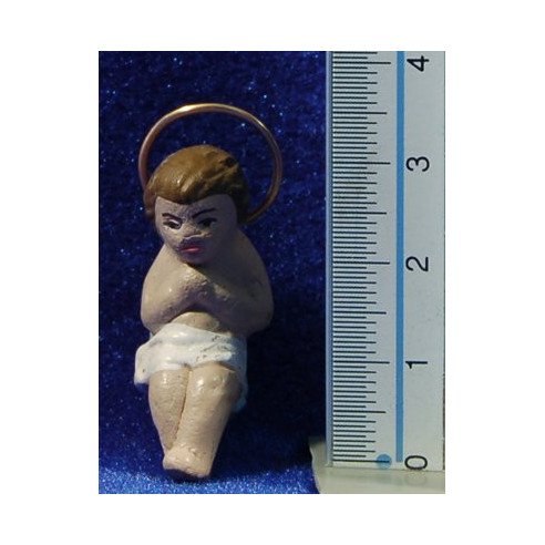 Gesù bambino 7 cm terracotta dipinte Figuralia