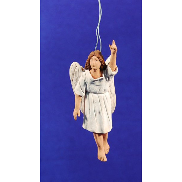 Ángel colgar 8 cm barro pintado Delgado