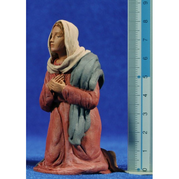 Anunciación a la Virgen 12 cm barro pintado Delgado