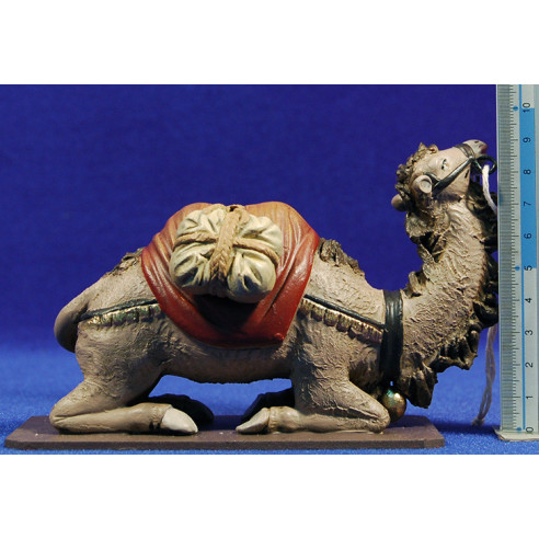 Camel  lying12 cm clay painted Figuralia