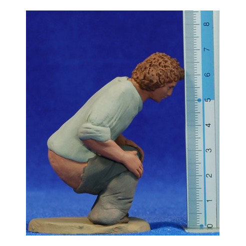 Caganer catalán   12cm barro pintado Delgado