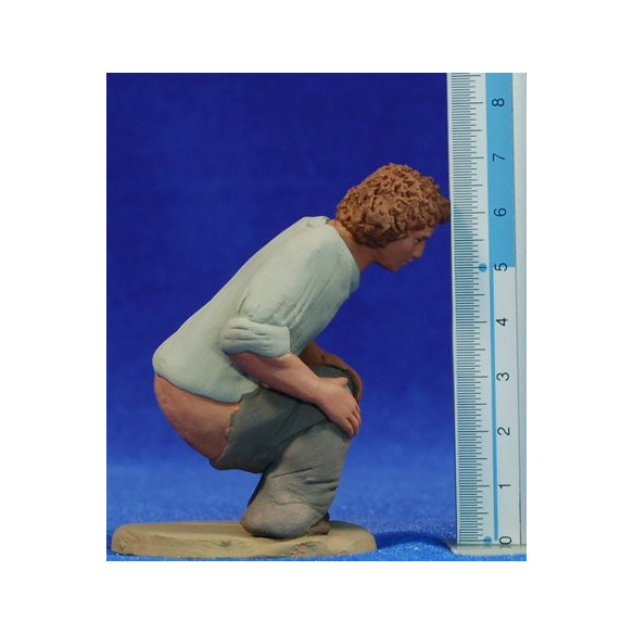 Caganer catalán   12cm barro pintado Delgado