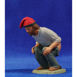 Caganer català amb barba 12cm fang pintat Delgado