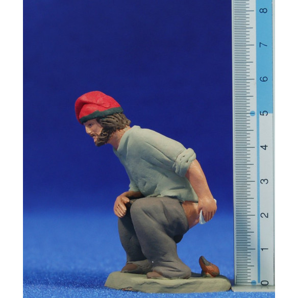 Caganer catalano 8 cm terracotta dipinte Delgado
