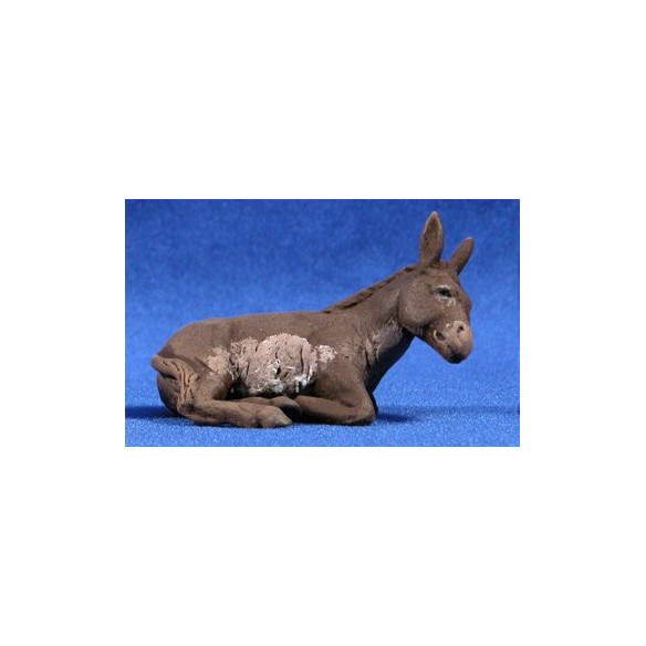 Mule lying 12 cm clay painted Delgado
