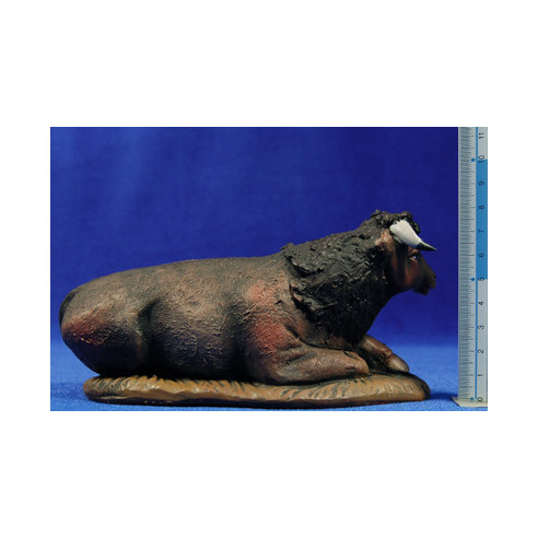 Buey 18 cm barro pintado Figuralia