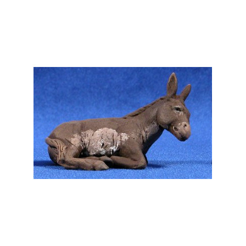 Mule lying 15 cm clay painted Delgado