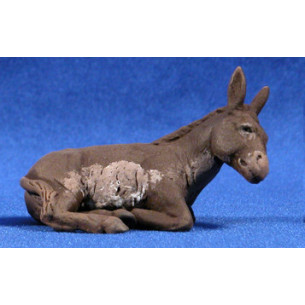Mule lying 15 cm clay painted Delgado