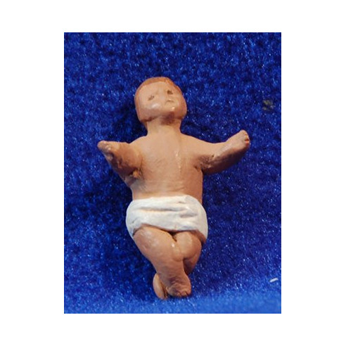 Niño Jesús 8 cm barro pintado Delgado