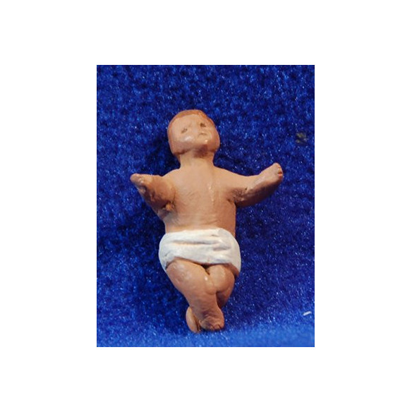 Niño Jesús 8 cm barro pintado Delgado