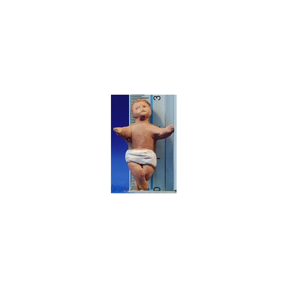 Niño Jesús 8 cm barro pintado Delgado