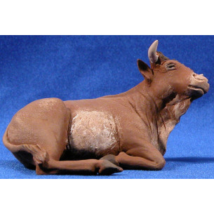 Buey estirado 15 cm barro pintado Delgado