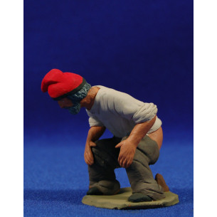 Caganer catalano barba bianca 12 cm terracotta dipinte Delgado