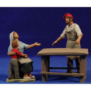 Laboratorio di Nazareth catalana 12 cm terracotta dipinte Delgado