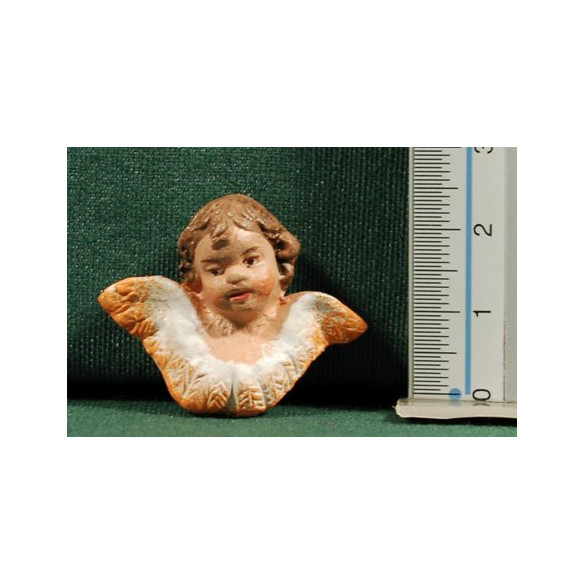 Testa di angelo 2,5 cm terracotta dipinte
