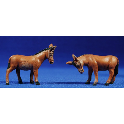 Asino 6 cm terracotta dipinte