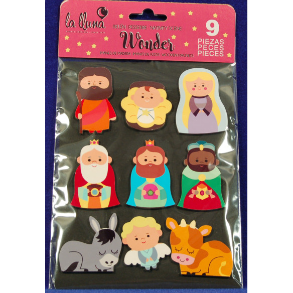 Nacimiento con reyesimánWONDER 6 cm madera La lluna