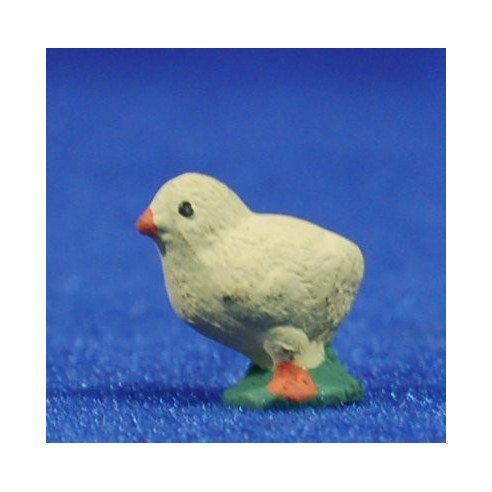 Pollito 10 cm barro pintado