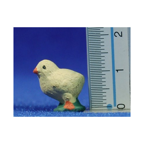 Pollito 10 cm barro pintado