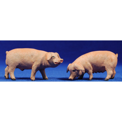 Pig 12 cm clay painted