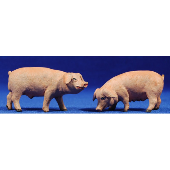Pig 12 cm clay painted