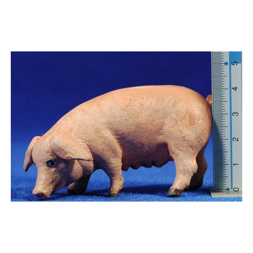 Pig 12 cm clay painted