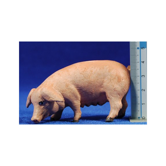 Pig 12 cm clay painted