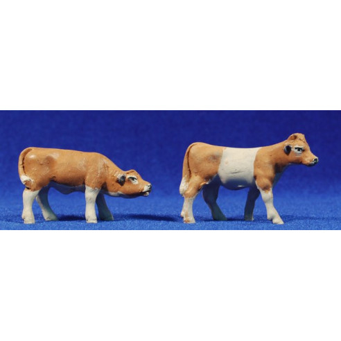 Calf 10 cm clay painted