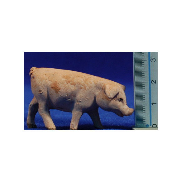 Cerdo 6 cm barro pintado