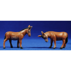 Donkey 6 cm clay painted