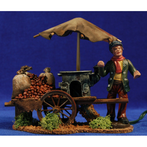 Castañero con carro 10 cm barro pintado