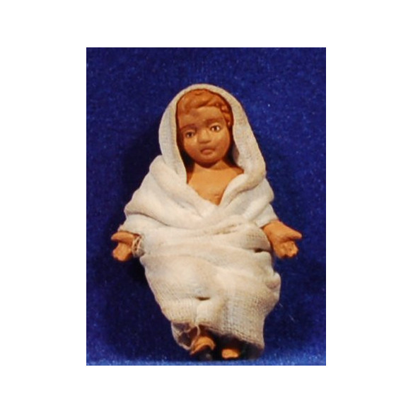 Baby Jesus with clothes 12 cm clay painted