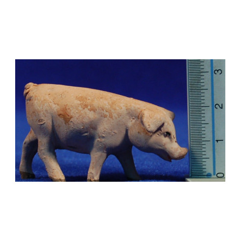 Cerdo 6 cm barro pintado