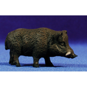 Wild boar 10 cm clay painted