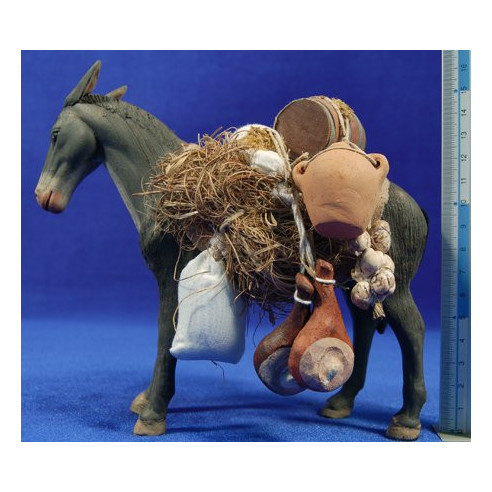 Donkey 18 cm clay painted