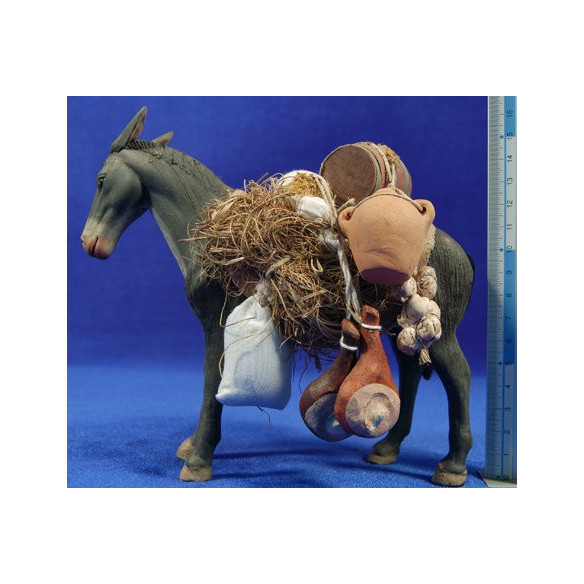 Donkey 18 cm clay painted