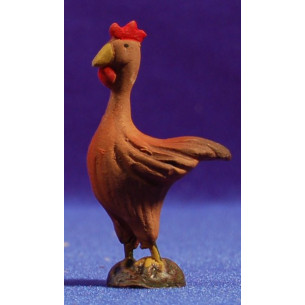 Rooster 10 cm clay painted