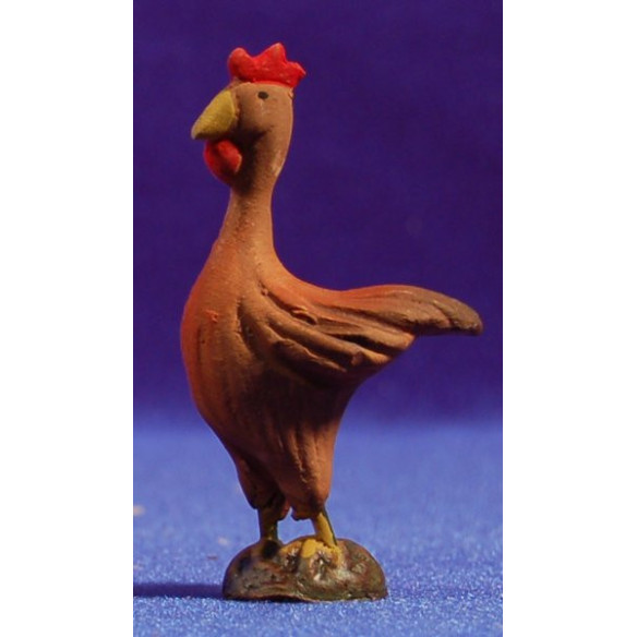 Rooster 10 cm clay painted