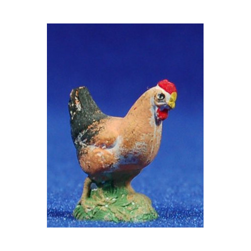Chicken 8 cm clay painted