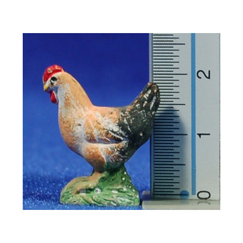 Chicken 8 cm clay painted
