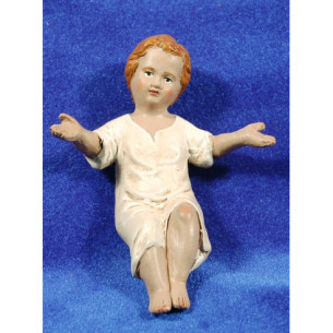 Gesù bambino con abito 24 cm terracotta dipinte